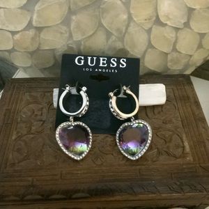 Guess Rainbow Topaz Heart Earrings